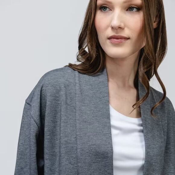Ministry of‎ Supply Merino Wool Blend Fusion Terry Cardigan Gray Heather XS NWT - Picture 1 of 9